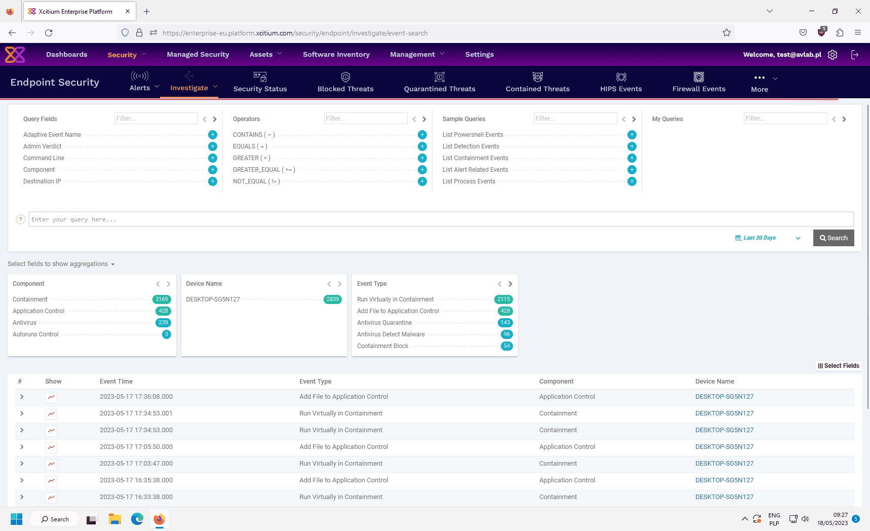 The interface showcases advanced features to streamline the incident response process.