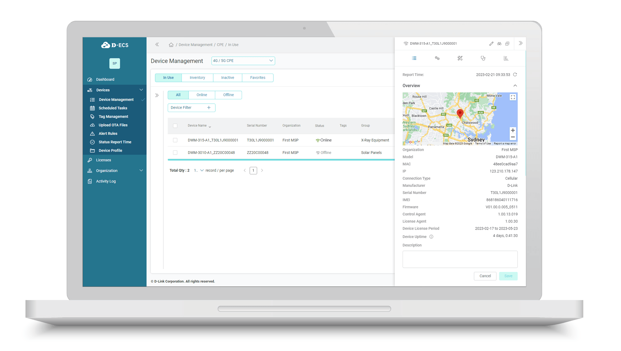 D-ECS Centralised Management and Monitoring System
