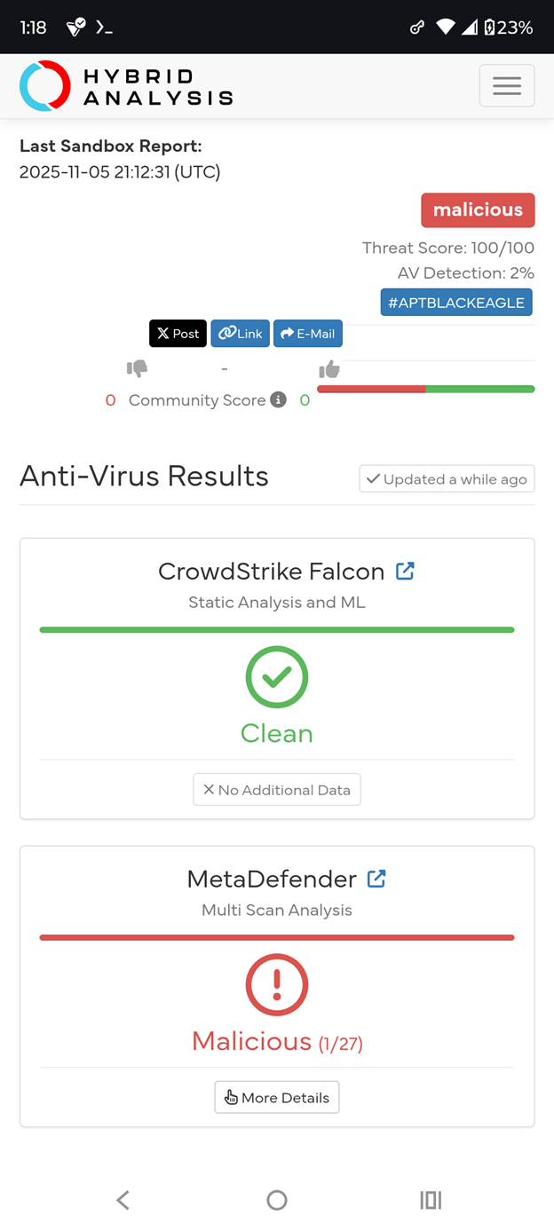 Hybrid Analysis Sandbox Report 01